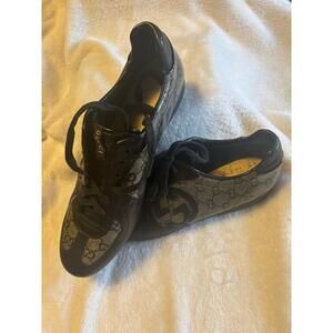 Authenticated Men's Gucci Brown Leather Gold Metallic Sneakers